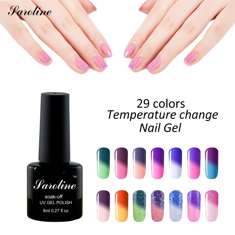 

Saroline Temperature Changing Nail Gel Color Semi-permanent Led UV Nail Art Chameleon Varnish Esmaltes Permanentes UV Gel Polish