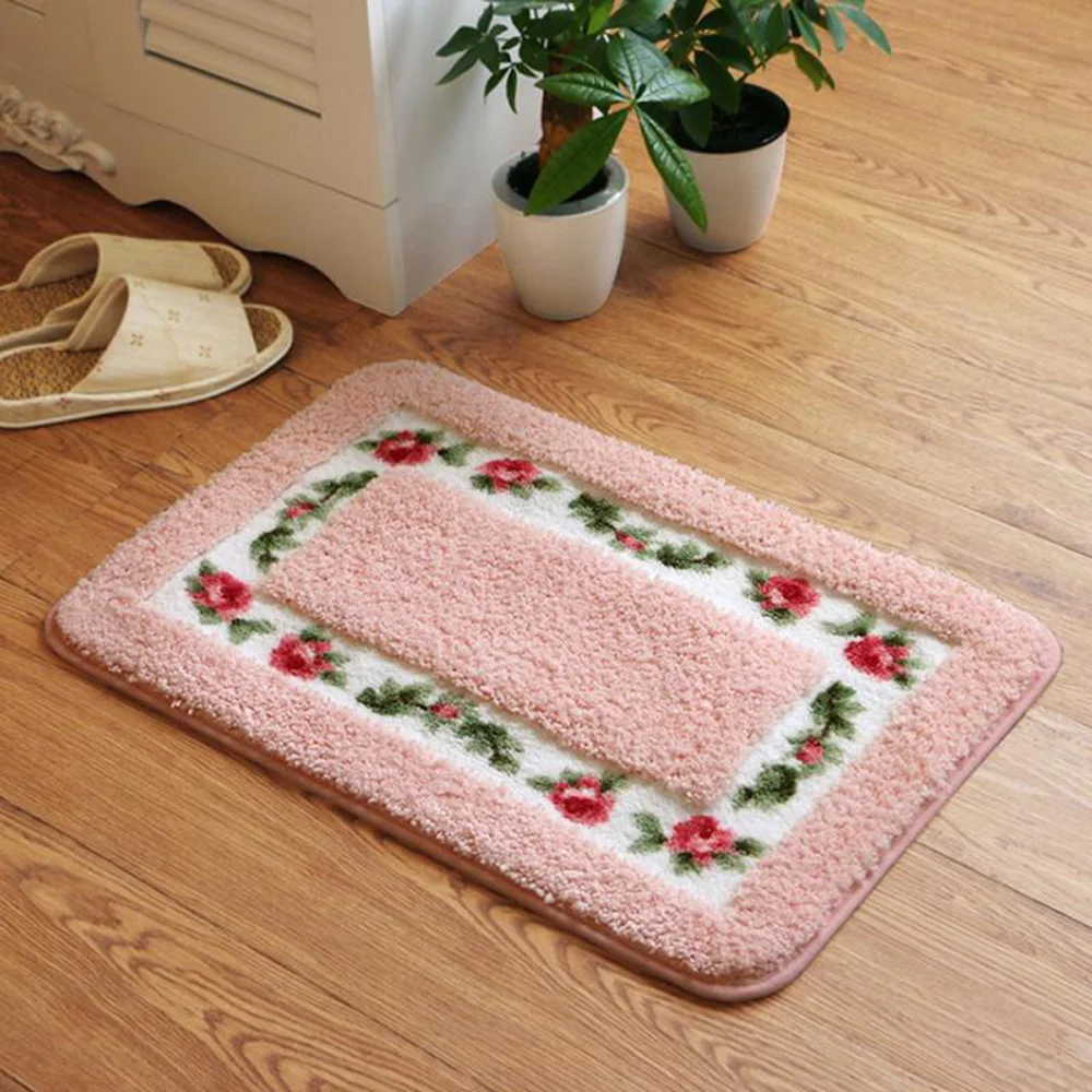 

Bathroom Carpets Absorbent Soft Memory Foam Doormat Floor Rugs Square Non slip Bath Mats Plain Rug