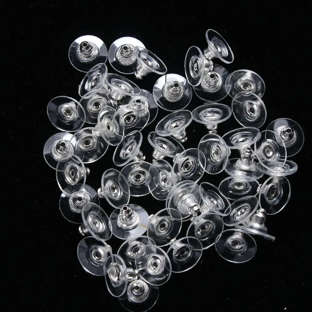 

50pcs/lot Rubber Clear Earring Back Stopper Silicone Round Earring Back Stoppers Bullet Butterfly Earring Back Stoppers