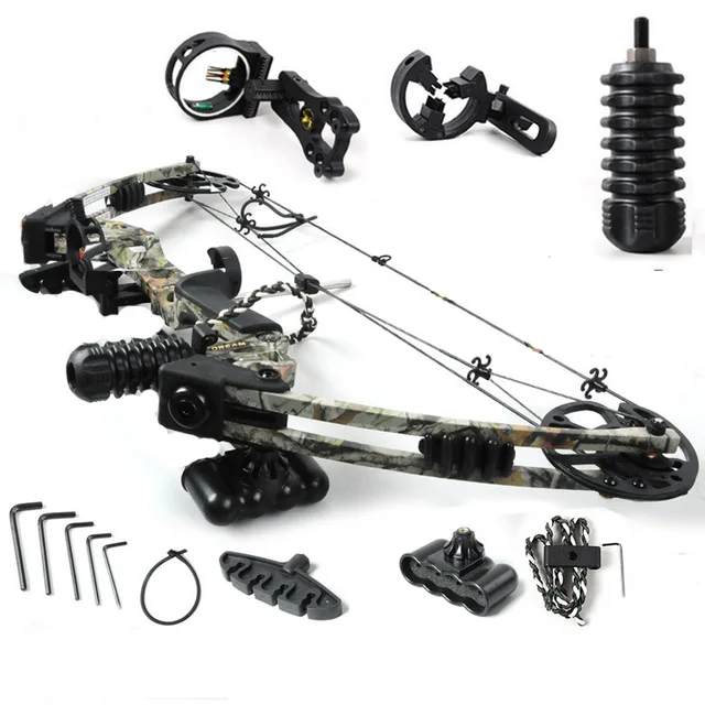 Best price at $212 Cheap Dream Hunting bow&arrow set RH hand camo compound bow Draw weight 20-70lbs adjustable bow and arrow, archery set,China Archery