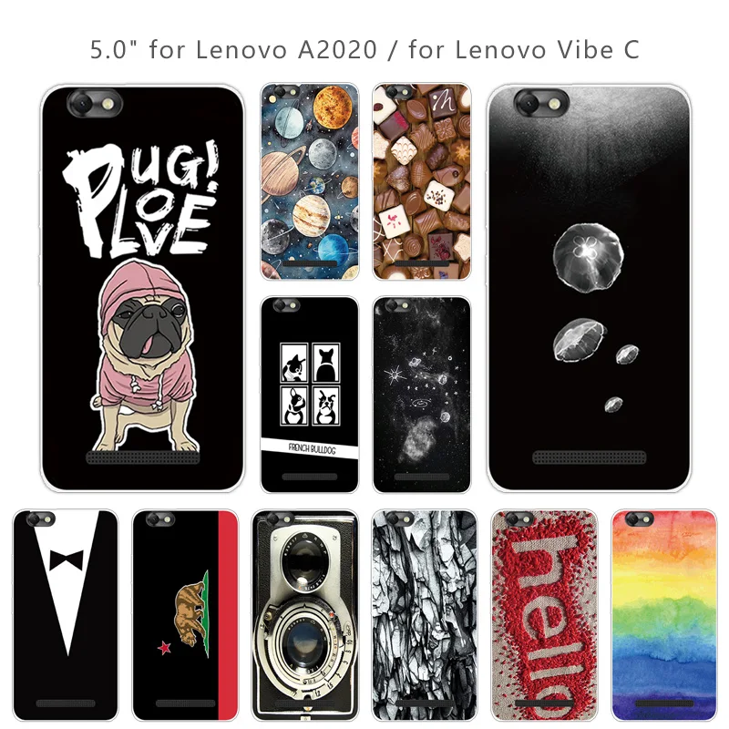 for Lenovo A2020 Case Luxury TPU Gel For Vibe C A2020a40 Colorful Cover Soft Silicon Back Phone Protective Cases |