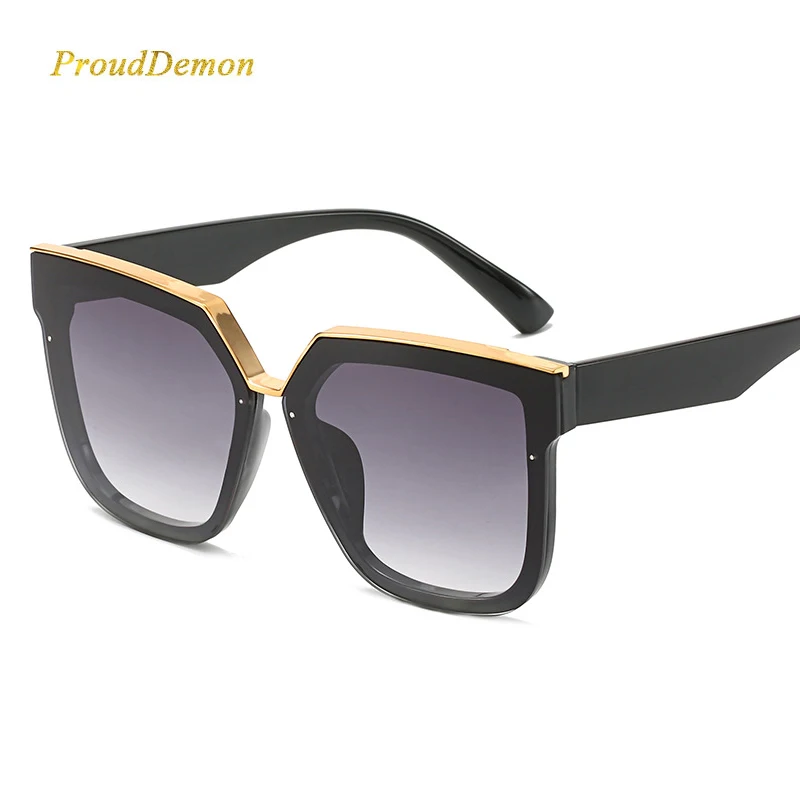 2020 Fashion Gradient Square Mirror Sunglasses Large Frame Elegant Oversized Sun Glasses Brand Designer UV400 | Аксессуары для