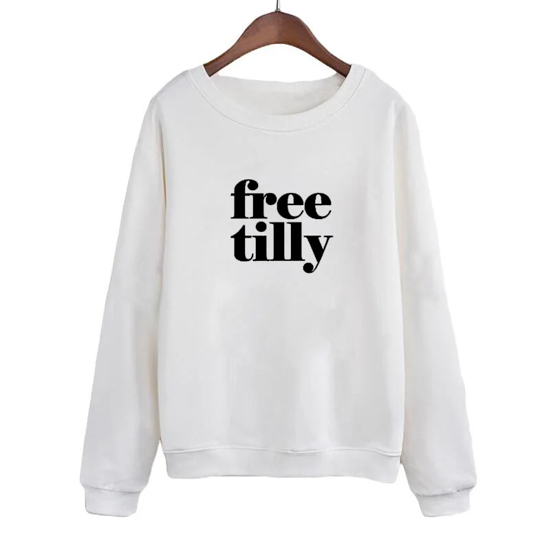 

Free Tilly Dear Seaworld Sweatshirt Please Free The Orcas Public slogan Pullover Women Crewneck Hoodies Black White