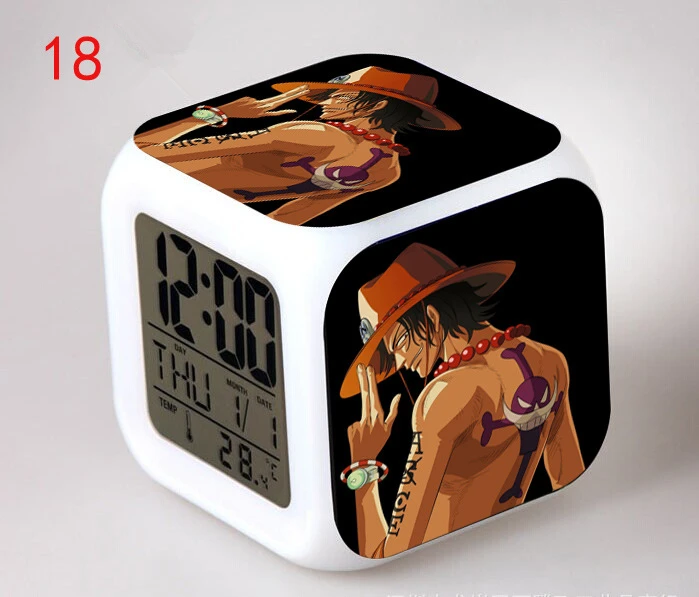 Аниме One Piece Luffy Ace Nami Nico Robin фигурка Санджи Чоппер Led цифровой будильник светящийся