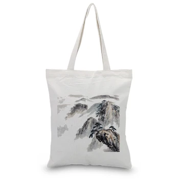 

Canvas Tote Bag Custom Print Logo ink draw Daily Use Text DIY Eco Ecologicas Reusable Shopping Bag Recycle