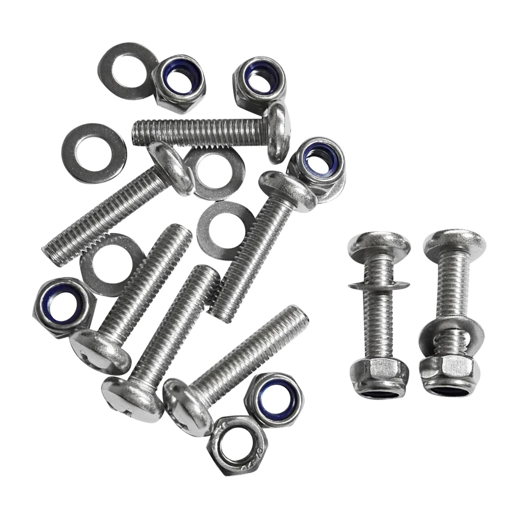 8 Pieces Kayak Screws Nuts Washers Marine Canoe Boat Dinghy Hardware Tackle Kit M6