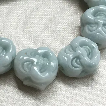 

100% natural Hand Carved Natural Jadeite Buddha Beads Bracelet