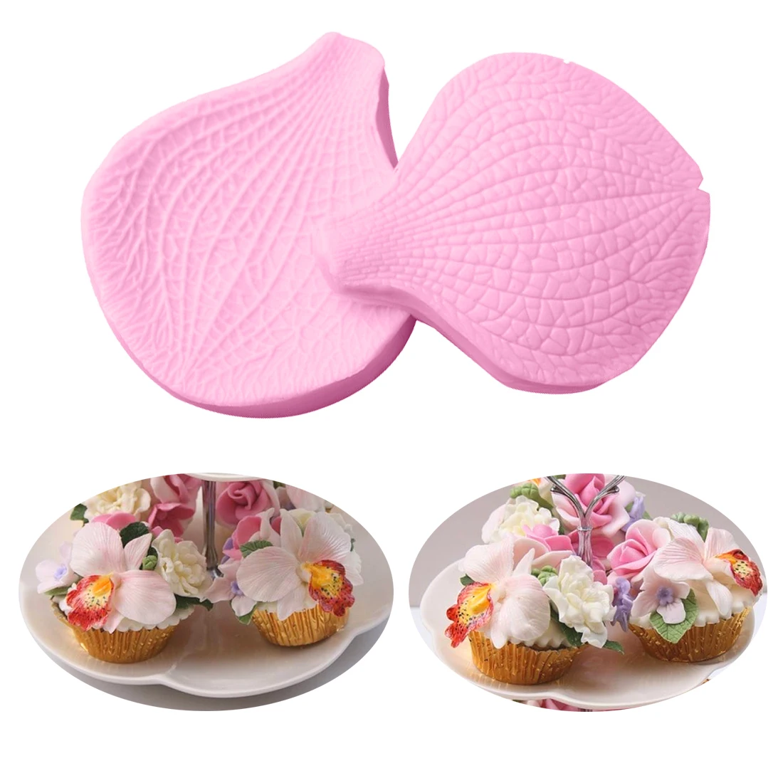 2pcs/Set Flower Petals Shape Silicone Mold Fondant Mold Cake Decorating Tools Chocolate Baking