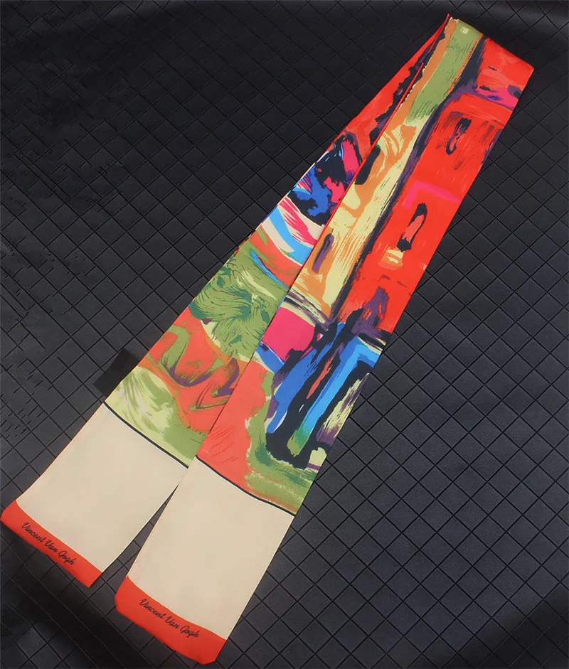 Ван Гог Starry Звездная ночь 》 картина маслом саржевого шелка шарф Женская Косынка тощий мешок шарф женские шарфы-повязки обертывания для дам