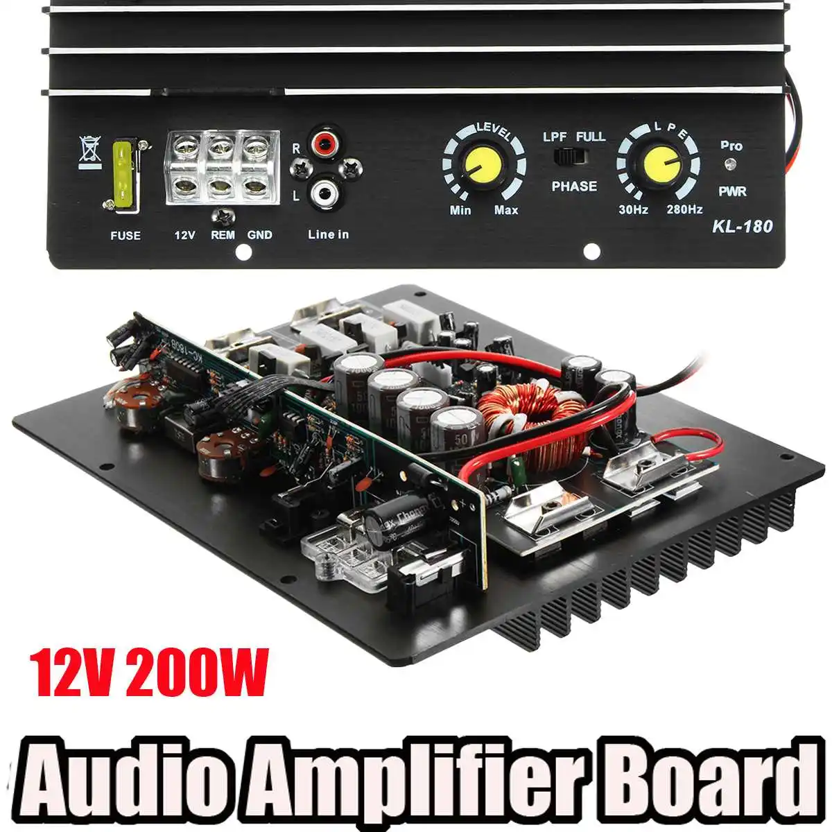 

200W 12V Car Audio Amplifier Board HiFi High Subwoofer Amplifier Board Mono Amp Power Auto Car Audio Player