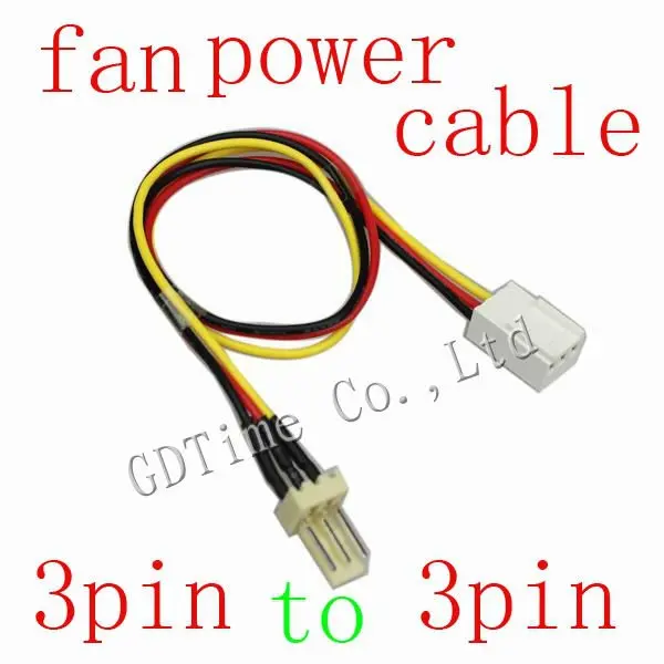 100pcs/Lot Computer 12V 3Pin Male To 3pin Female Fan Power Extension Lengthen Cable Wirein Fans