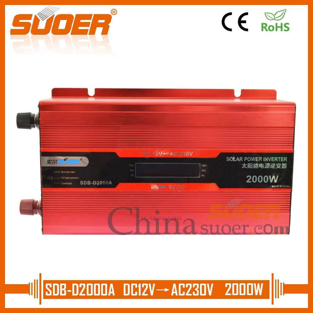 

Suoer 2000W 12V 220V Inverter Solar Power Inverter With Digital Display(SDB-D2000A)