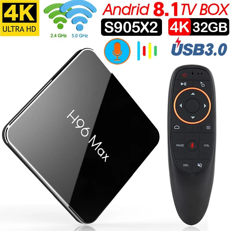 Android 8 1 Смарт ТВ приставка Amlogic S905X2 LPDDR4 4 ГБ 32 2 ГГц e 5 Wifi Bluetooth k 3D телеприставка Con