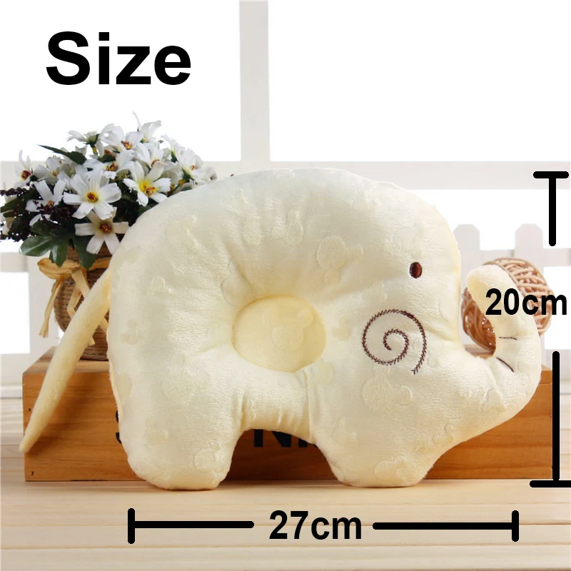 Новорожденный мальчик девочка память хлопок подушка предотвратить плоская подушка для головы анти-ролл здоровый позиционер поддержка Bebe слон подарок