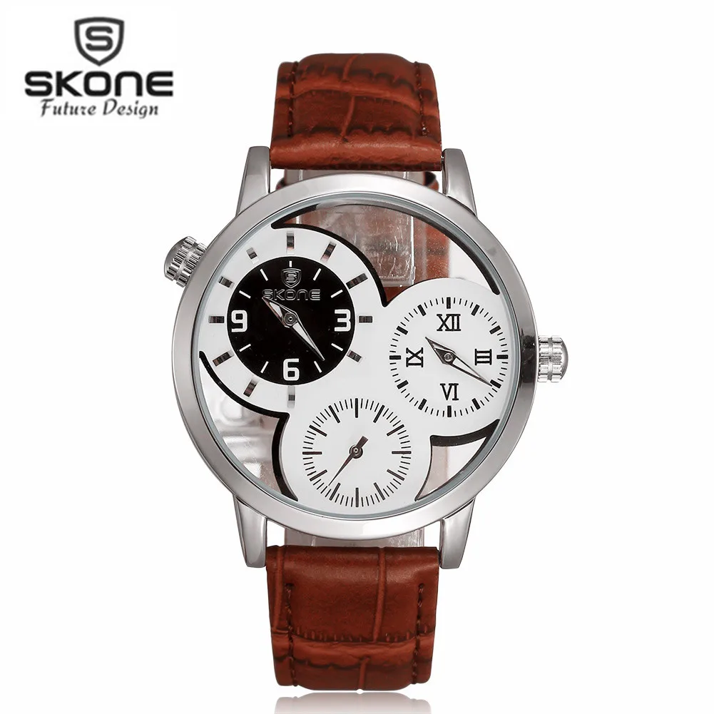 

SKONE Original Top Luxury Brand Military Army Quartz Watch Men Analog 3 Dial Clock Waterproof Wristwatch Relogio Masculino 2017