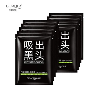 

BIOAQUA Brand 10pcs/lot Charcoal Black Face Mask Remover Nose Facial Blackhead Mask Mud Deep Cleansing Acne Treatment Skin Care