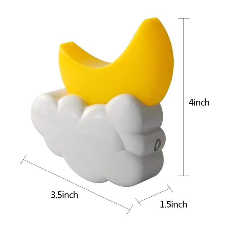 Мультфильм светодиодный Луна ночник в форме облака световой датчик для автомобиля детская лампа в детскую спальню AC 110V 220V домашнее украшение настенная розетка лампа
