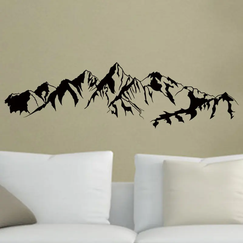 

Mountain Range Vinyl Wall Stickers Nature Scenery Home Decoration Living Room TV Background Door Sticker Nature View Waterproof