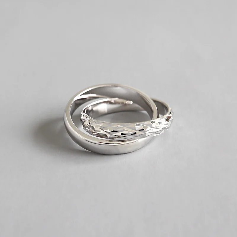 OLOEY 100% реальные 925 пробы серебро два подключения Кольца для женщин мужчин пара кольцо Anillos Mujer тонкой вечерние партии украшения подарок YMR702