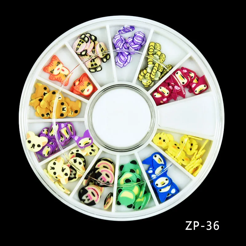 Украшения для ногтей фруктовые ломтики крошечные колеса Fimo Nail Art Стразы 3D Животные крошечные фимо фрукты, 1 колесо, ZP-36