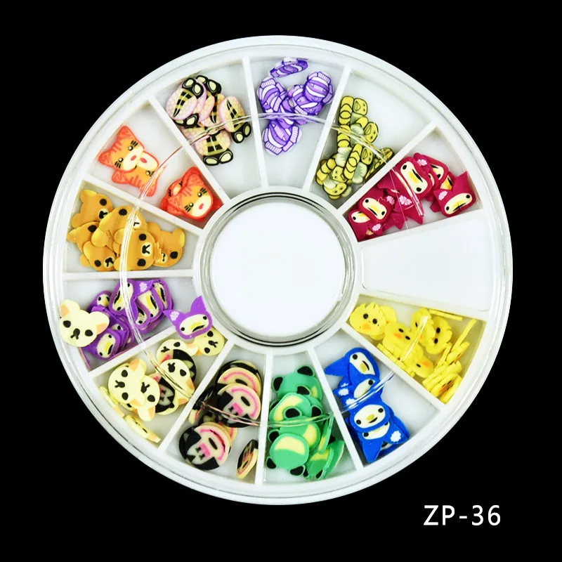 

Nail Art Decorations Fruit Slices tiny Fimo Wheel Nail Art Rhinestones Decoration 3D Animal Tiny Fimo fruit, 1Wheel, ZP-36