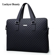 Luckyer beauty для мужчин 'S пояса из натуральной кожи портфель для ноутбука Сумка Высокое качество повседневное портфель для мужчин модные мужские