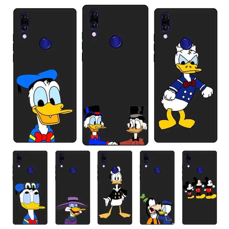 N312 Donald Duck Black Silicone Case Cover For Xiaomi Redmi Note 3 4 4X 5 5A 6 7 Pro Global |
