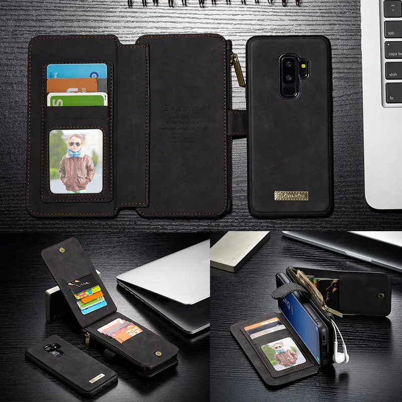 

CaseMe Genuine Leather Multifunction Wallet Cover for Samsung Galaxy Note10 Note 10 9 8 S8 S9 S10 Plus 5G S10e Magnetic Bag Case