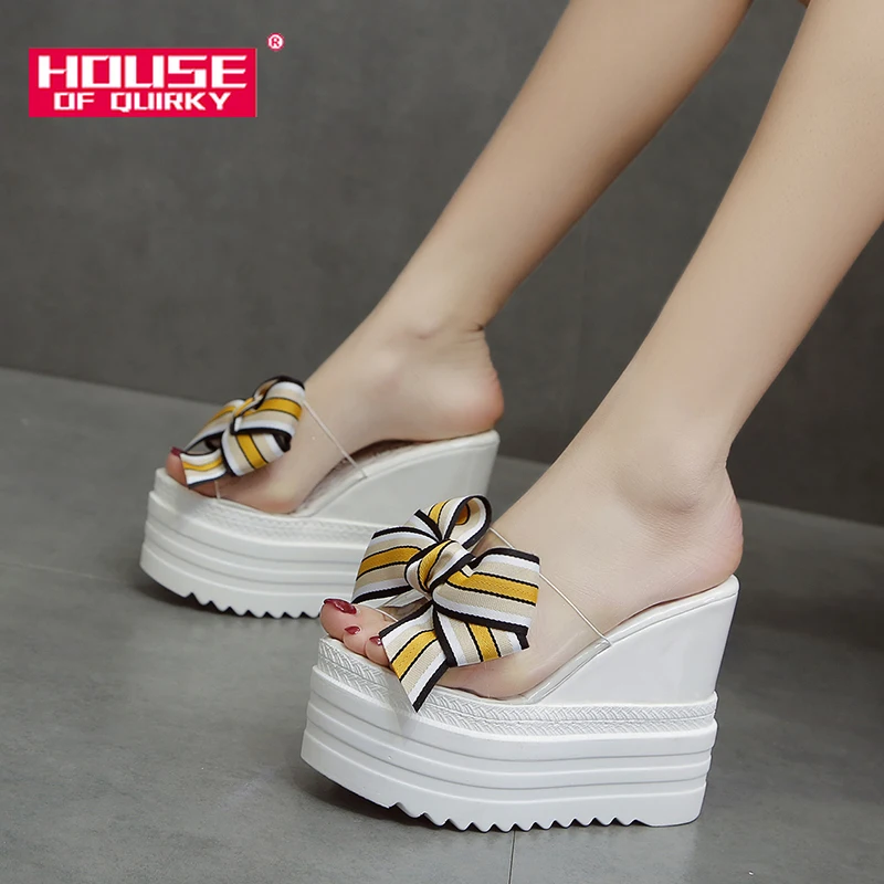 

Super High Heels Platform Shoes Women High Heels Peep Toe Wedge Sandals Women Slippers Comfortable Rubber Summer Shoes Woman New