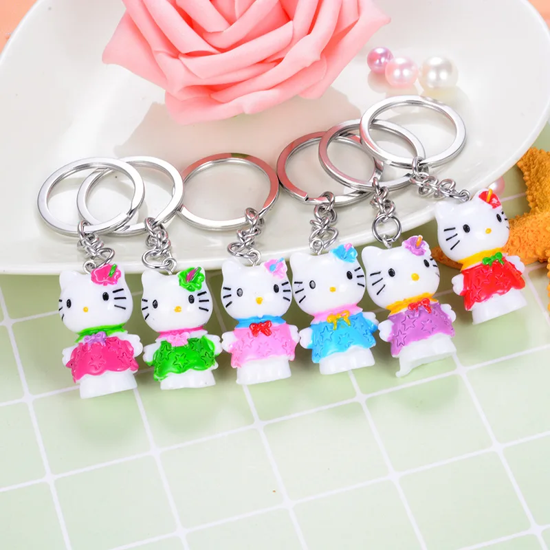 

Cute Dolls Small Gift Keychain KT Key Rings Purse Bag Charms Hello Kitty Key Chain Holder Mistress Gifts Porte Clef Llaveros
