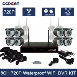 CCDCAM 8CH 720 P Беспроводной NVR комплект ИК ночного видения мини камера с Wi-Fi с жестким диском полный набор для видеонаблюдения