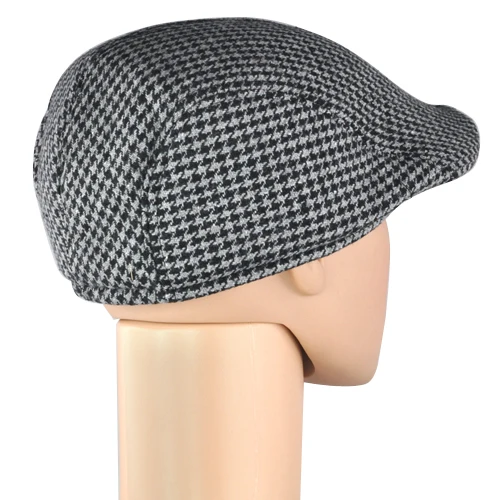Новая мужская шерсть "твид" Елочка плоская кепка пиковая шляпа-черный и серый