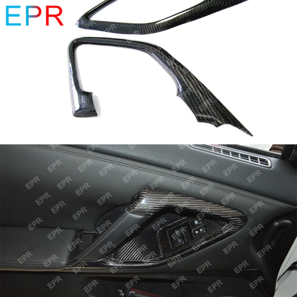 

For Nissan R35 GTR Carbon Fiber Inner Door Pull Handle Surround Body Kit Car Styling Car Tuning Part For GTR R35 Interior