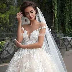 Vestido De Novia принцесса кружево свадебное платье Casamento 2019 Robe De Mariage кепки рукава Винтаж плюс размеры Свадебное романтический