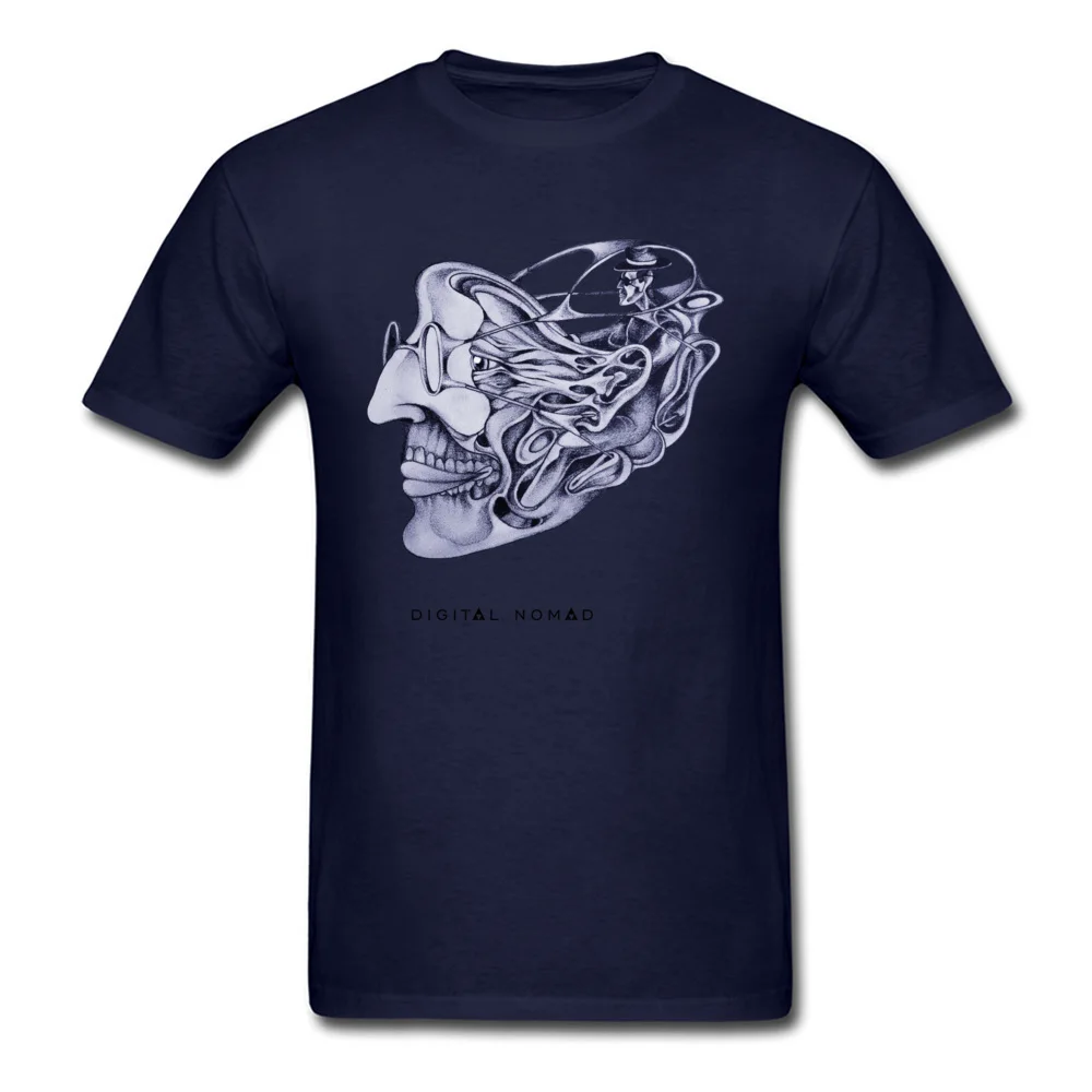 Brand DigitalnomadCoder Summer T-shirts O-Neck 100% Cotton Men Tops Tees Short Sleeve NEW YEAR DAY Summer Tee Shirt DigitalnomadCoder navy