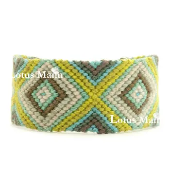 

Lotus mann NEON BLUE COMBO WOVEN CUFF BRACELET