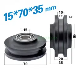 Мм 1 шт. 15*70*35 мм американский Сарай двери кран/трек колеса/кран шкив, нейлон 6002 подшипник колеса, для трансляционные раздвижные двери