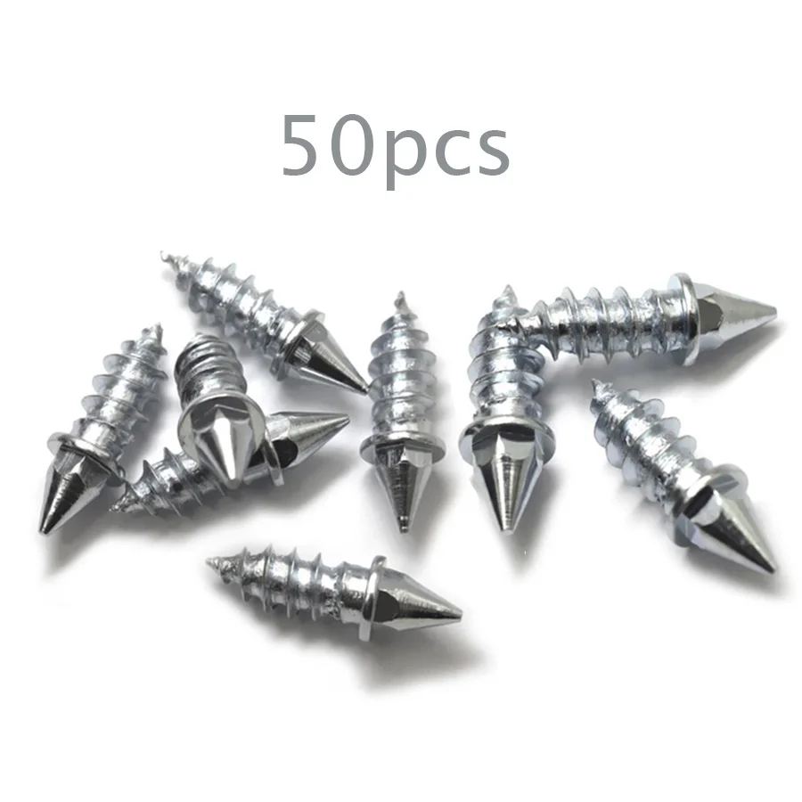 50Pcs Winter Tire Spikes Vehicle Anti-Slip Screw Stud Wheel Tire Snow Nail Spik For Auto Car Motorcycle SUV ATV Truck