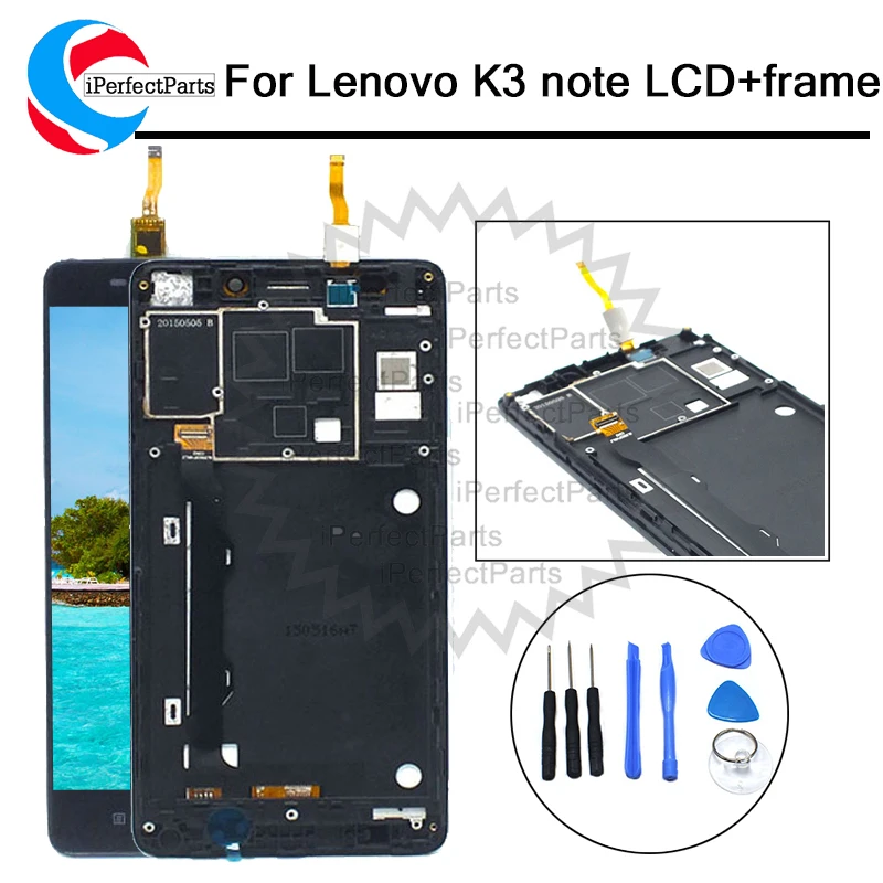 

5.5" For Lenovo K50 K50-T5 K3 Note LCD Display Touch Screen Digitizer Assembly with Frame Replacement for Lenovo K3 Note Display
