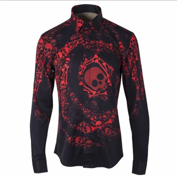 

Luxury Brand Men Shirt Chemise Homme Fashion Design Long Sleeve Mens Slim Fit Dress Shirts Stylish Printed Camisas Hombre