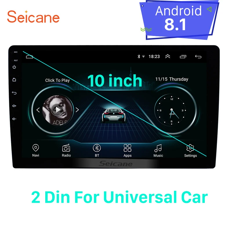Автомобильный мультимедийный плеер Seicane универсальный проигрыватель 2DIN на Android 8