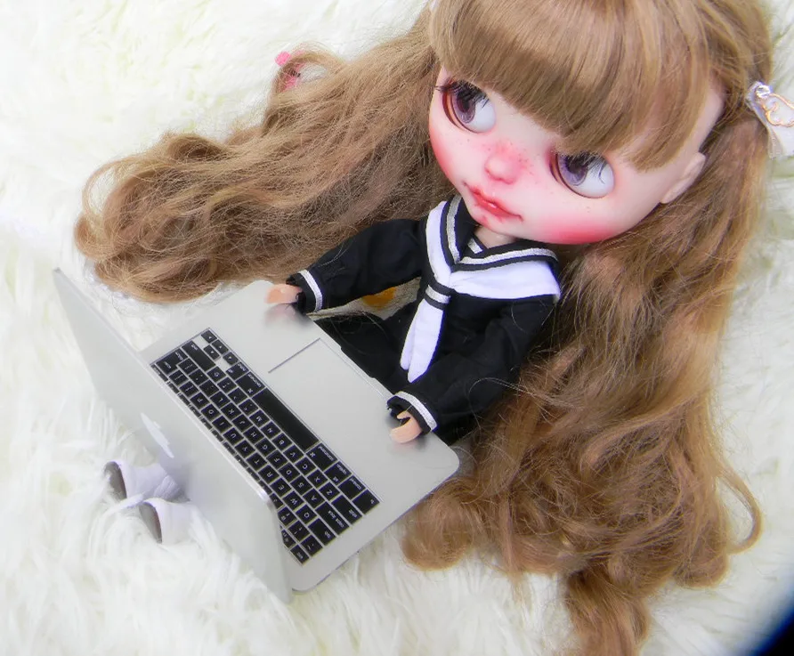 Аксессуары для кукольного домика миниатюрный ноутбук с BJD сценой имитация