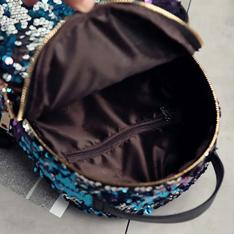 Women Sequined Backpack PU Leather Small Sequins Female Backpacks New Arrival Bling Designer Travel Girl Rucksack Mochila BP0198 (9)