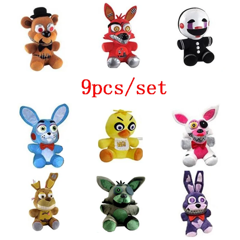 9 шт. Five Nights At Freddy 4 FNAF Золотой Фредди Фокси Бонни и Чика плюшевые игрушки мягкие