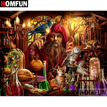 

HOMFUN Full Square/Round Drill 5D DIY Diamond Painting "Magic old man" Embroidery Cross Stitch 5D Home Decor Gift A07299