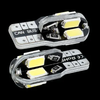 

10PCS High Quality T10 8SMD 5630 LED Car Light Canbus NO OBC ERROR Auto Wedge Lamp 2825 W5W 8 SMD 5730 Led Parking Bulb 12V 10X