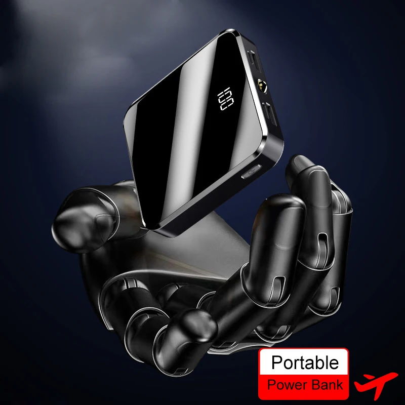 Najtaniej 20000 mAh przenośna ładowarka Power Bank 20000 mAh Mini PowerBank ekran lustrzany zewnętrzny zestaw akumulatorów na inteligentne mobilne telefony