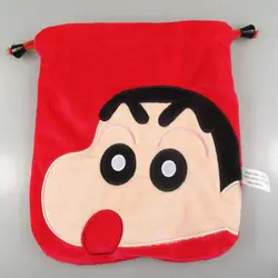 1 шт. Kawaii Аниме Crayon Shinchan Drawstring сумка Crayon Shin Chan плюшевые монет мешок плюша кошелек для подарок для девочек