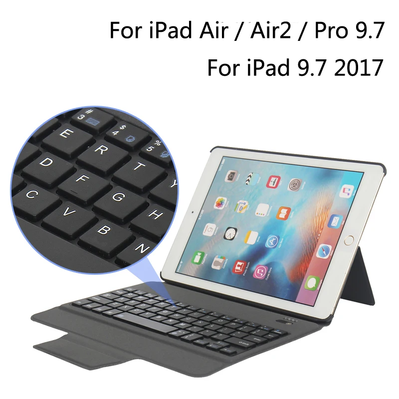 

New Ultra thin Wireless Bluetooth Keyboard Case Cover For iPad 9.7 2017 / 5 / 6 / Air / Air2 / Pro 9.7