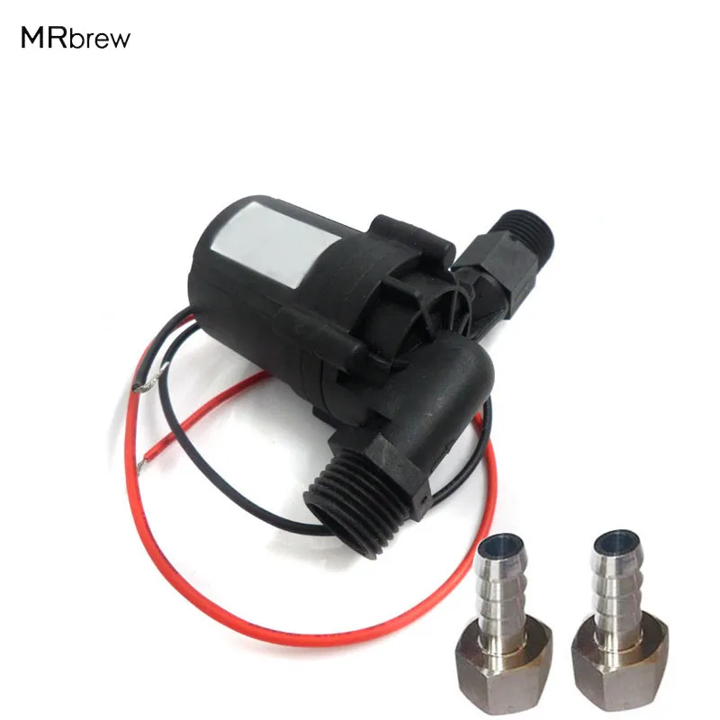 

Homebrew Pump DC12V & 18W BSP1/2" Food Grade Pump Hot Water Circulation Brewing Water Pump no noise with 1/2 inch barb fitting